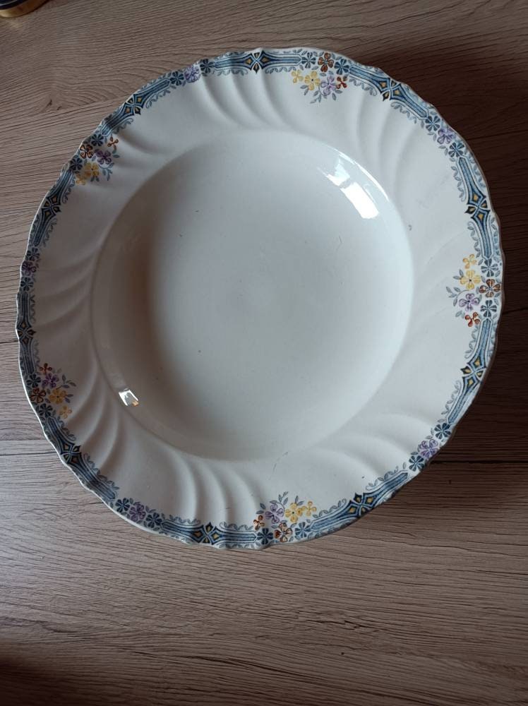 Grande Assiette Creuse Longwy Modèle Pasteur.