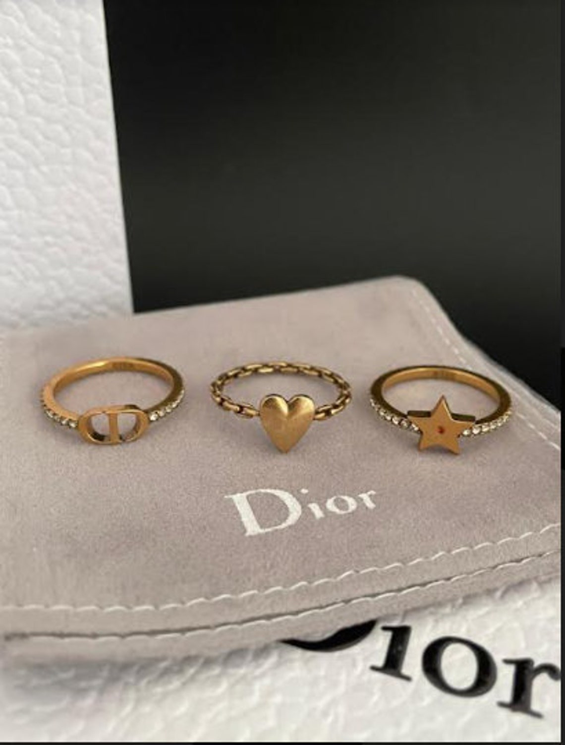 CD Dior Lucky Cd Set Of Three Rings Etsy