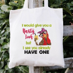 Bandana kip borduurontwerp 4 x 4 Ik zou je zo vies aankijken, maar ik zie dat je er al een hebt