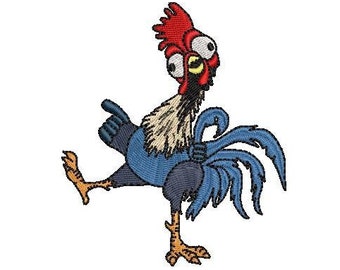 Crazy Chicken Rooster Embroidery Design 4 X 4