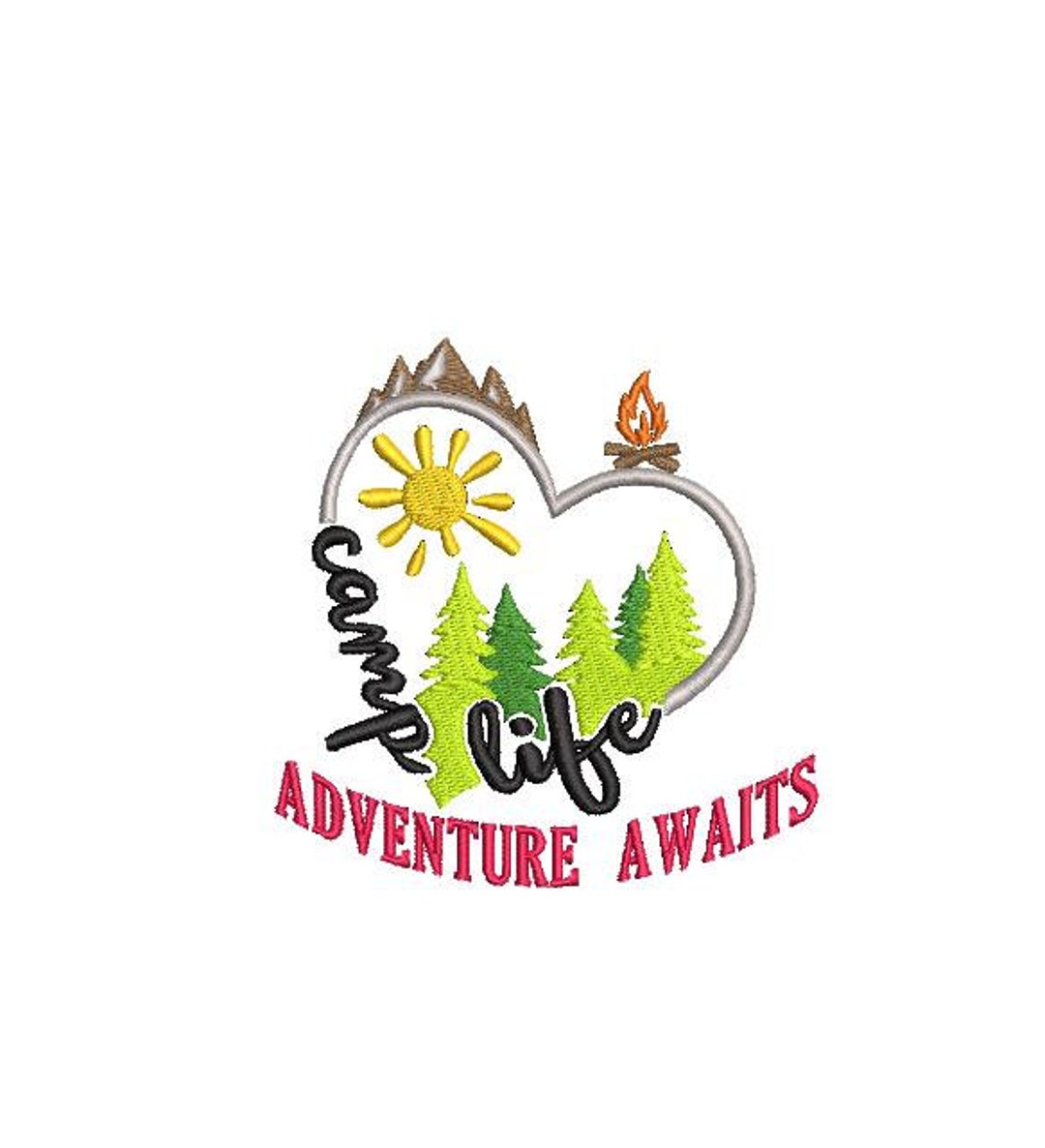 Camping Embroidery Design 4 X 4 Camping Life Adventure Awaits Etsy