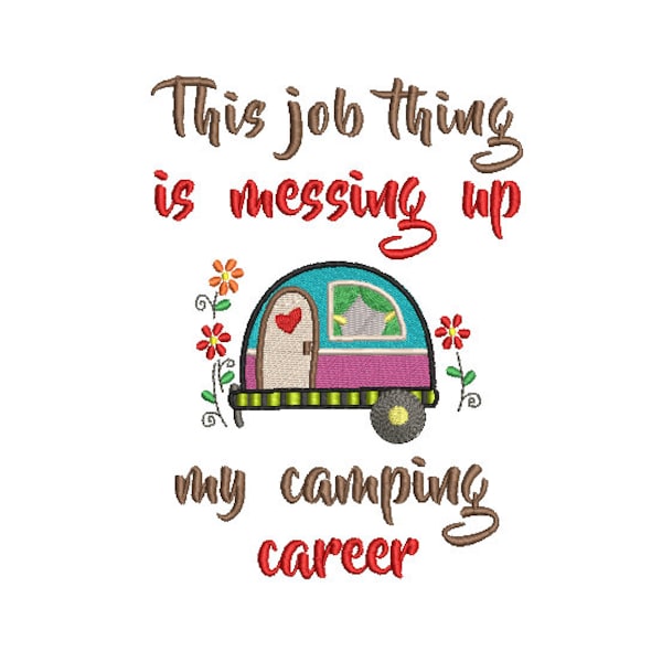 Camping Embroidery Etsy
