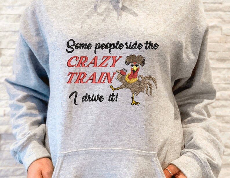 Person Riding A Roster Crazy Chicken Rooster Hen Some People Ride the Crazy Train I Drive It 5 ...