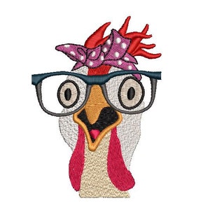 Bandana Chicken Embroidery Design 4 X 4