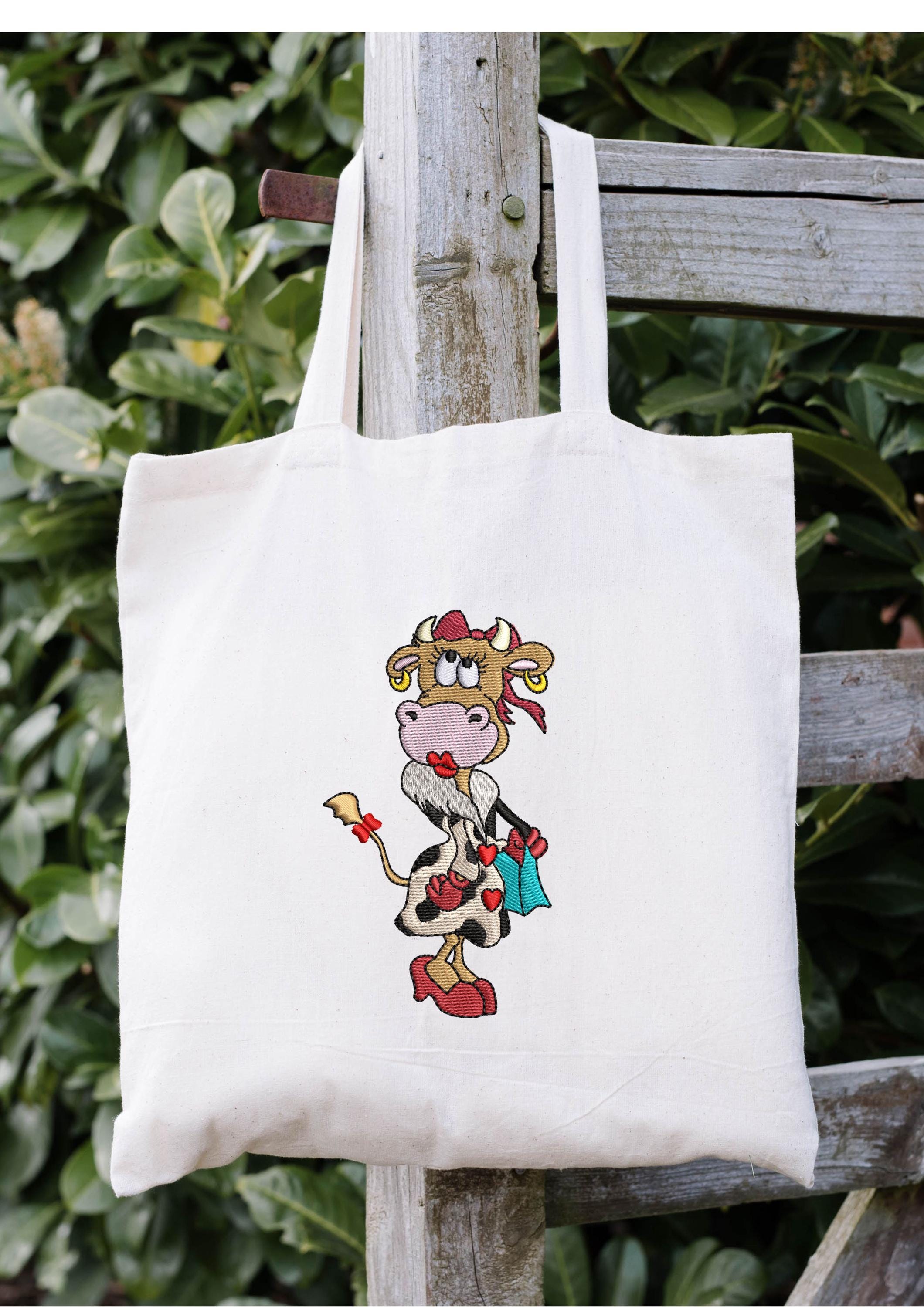 Cow Embroidery Design 4 x 4 Classy Shopping Cow