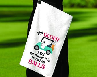 Golfbroderidesign 5 x 7 Ju äldre jag blir, svårare att hitta golfbollar