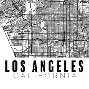 Impressão Digital - Mapa da Cidade de Los Angeles, Califórnia