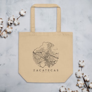 City Map of Zacatecas, Mexico (Mapa de la Ciudad de Zacatecas, Mexico) - Eco Tote Bag