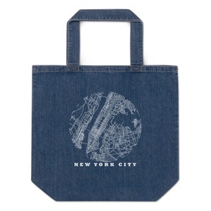 Plan de la ville de New York - Tote bag en denim bio