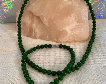 Handmade Jade Jewelry Set. Necklace & Bracelet