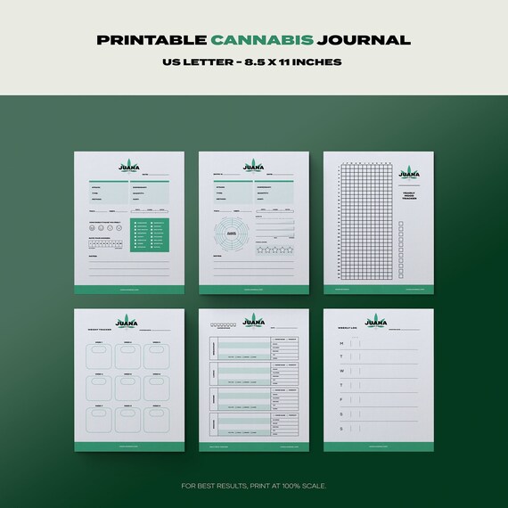 Printable Cannabis Strain Journal / Worksheet 7 Pages Etsy