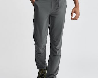 Men's Helios Trail Pants, Cargo Pants, Casual Slacks, Activewear, Men's Trousers with Pockets, Guy's Quick Dry Joggers, RiverRock Charcoal