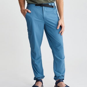 Men's Helios Trail Pants, Cargo Pants, Casual Slacks, Men's Activewear, Men's Trousers with Pockets, Guy's Quick Dry Joggers, Marlin Blue image 1