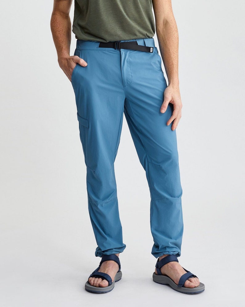 Men's Helios Trail Pants, Cargo Pants, Casual Slacks, Men's Activewear, Men's Trousers with Pockets, Guy's Quick Dry Joggers, Marlin Blue image 1