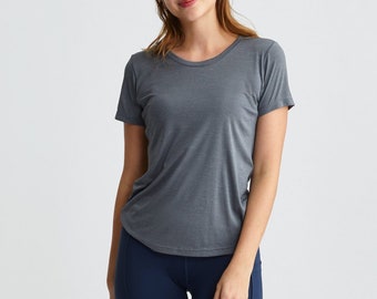 Women’s CoolWick Short Sleeve T Shirt, Ladies Quick Dry Tee, Lightweight Trailblazer Top, Casualwear For Her, Sustainable Apparel, Charcoal