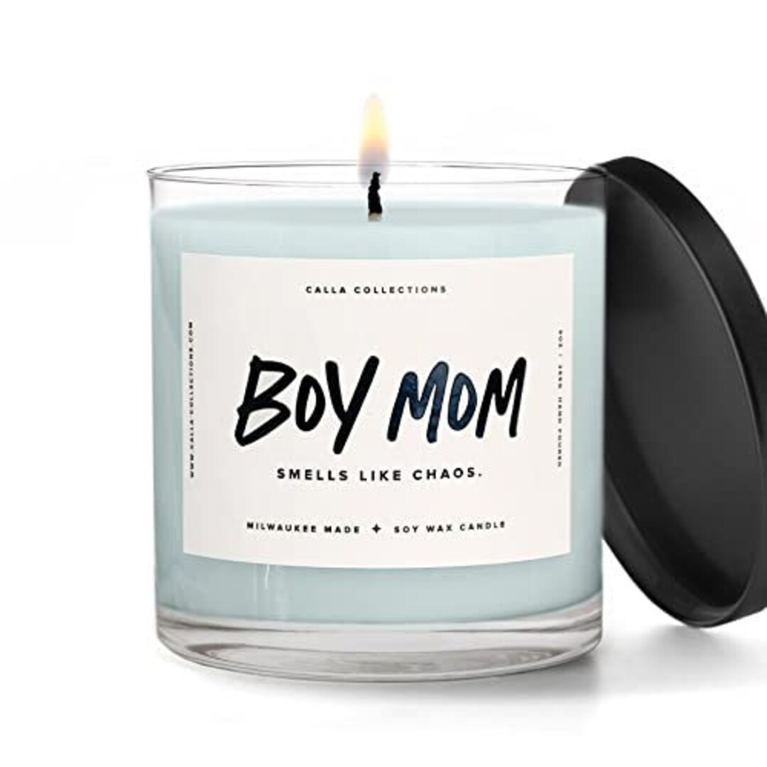 Boy Mom Candle, Driftwood Scent, Smells Like Chaos, 100 Soy Blend for