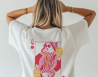 Maglietta Comfort Colors Pickleball, maglietta grafica retrò vintage, maglietta Queen of Pickleball, regalo per la mamma, regalo per lei, regalo da donna