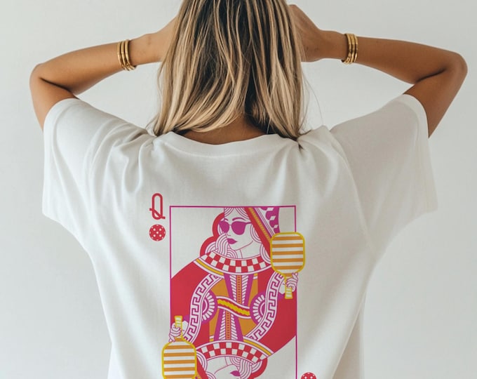 Comfort Colors Pickleball TShirt, Retro Vintage Graphic Tee, Queen of Pickleball Shirt, Gift for Mom, Gift for Her, Women's gift
