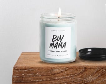 Boy Mama Candle, Natural Soy Wax, Relaxing Aromatherapy for Moms, Essential Oil Lavender Scent, Long Lasting Candle Burns for 65 Hours