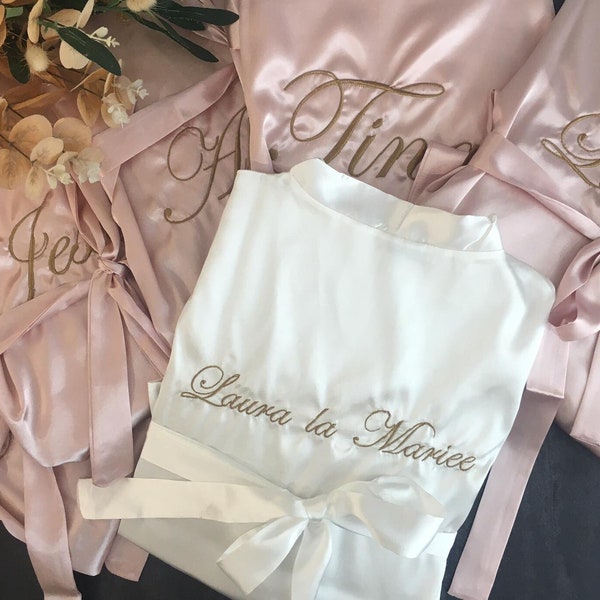 Personalized Bride & Bridesmaid Robe, Embroidered Proposal Kimonos, Team Bride