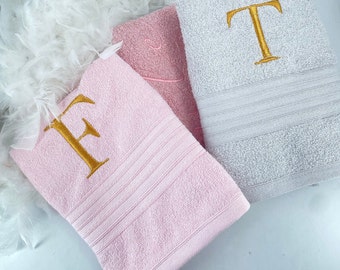 Personalized Embroidered Bath Towels, Personalized Towel Sets, Towel Set for Couples