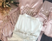 Personalized Bride Bridesmaid Robe Gift Set, Embroidered Bride Kimono