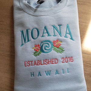 MOANA EMBROIDER Pullover Sweatshirt - Etsy