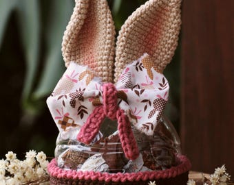 Bunny Chocolate Holder Crochet Pattern – Eco-Friendly Easter Treat Jar | PDF Digital Download