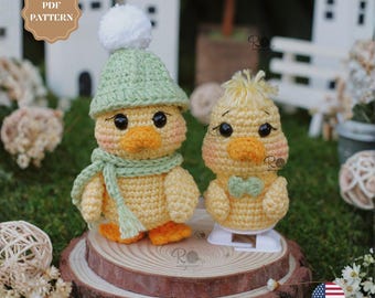 Patrón de ganchillo para amigurumi de pato: versiones clásica y de cuerda / Descarga digital en PDF