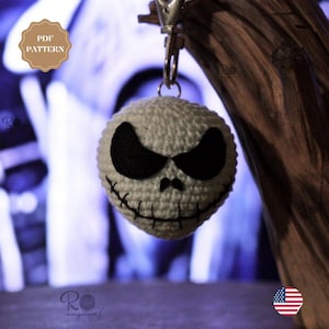 Jack Halloween Keychain Crochet Pattern – Amigurumi Mini Plush | PDF Digital Download – Spooky DIY