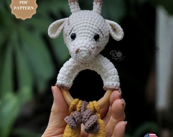 Sonajero Jirafa – Patrón de Amigurumi de Crochet / Juguete para Bebé / Descarga PDF