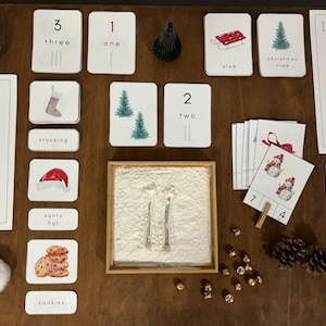Tarjetas didácticas de Navidad, hojas de actividades de Navidad, material imprimible para la educación en el hogar, tarjetas de emparejamiento de Navidad, plan de lecciones de invierno, recursos preescolares