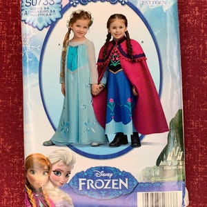 Disney Frozen Fever Anne Elsa dress cape Princess Cosplay Children's Halloween Costume Simplicity Sewing Pattern S0733 Sizes 3-8 UNCUT FF
