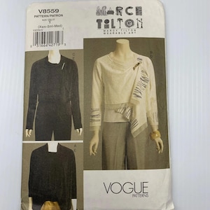 Vogue V8559 Marcy Tilton Sewing Pattern XS S M | Designer Knit Tops & Cardigan Pattern | Women's Wearable Art | Uncut Pattern