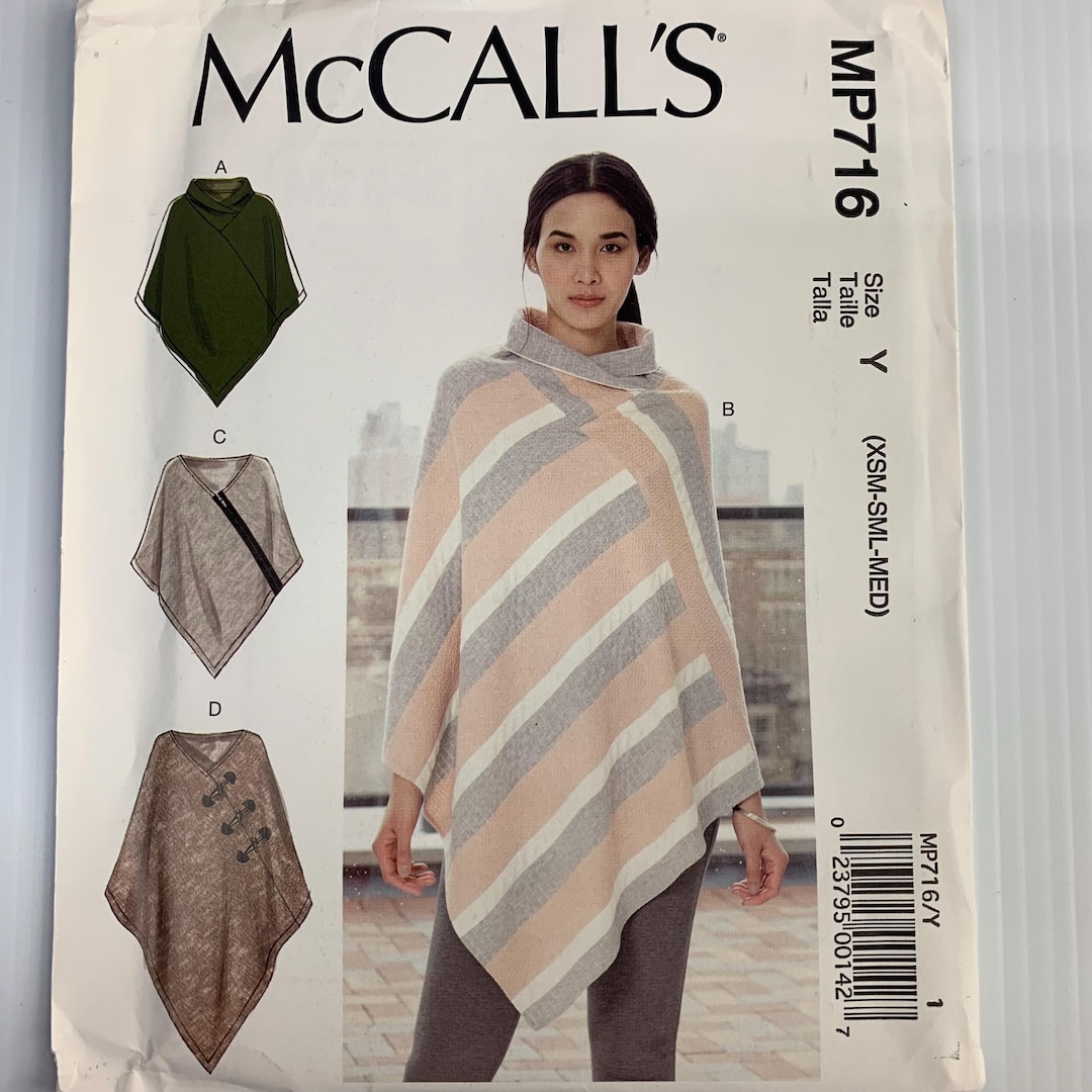 マッコールズ MP716 ポンチョの縫製パターン：XS～M - Etsy 日本