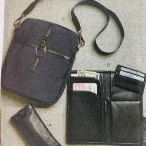 Patrón de costura Vogue V9221 Accesorios Estuche para gafas original de Kathryn Brenne Cartera Tarjetero Bolso bandolera Bolso de viaje Monedero Sin cortar FF