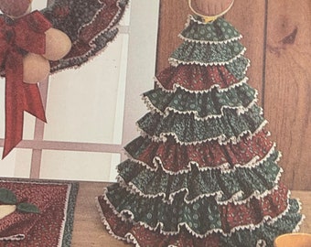 Vintage Christmas Crafts Sewing Pattern  Tree Wreath Place Mats Pear Napkins Pear Centerpiece  1985 UNCUT Factory Folded