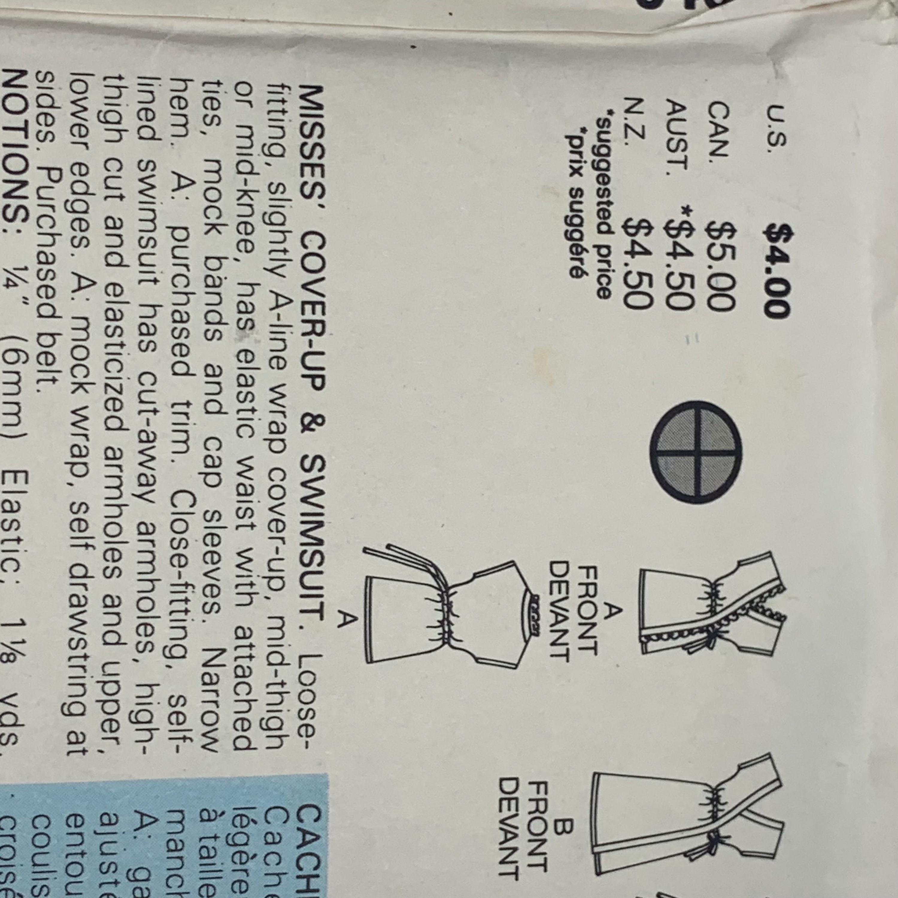 Butterick 6482 Vintage Swimsuit Sewing Pattern Womens Size 16 One Piece ...