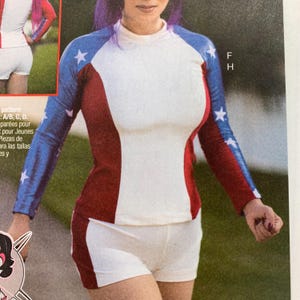M7554 McCall&#39;s size 6-14 Sewing Pattern stars patriotic American red white blue Yaya Han.com cosplay costume Lion Forge comics superhero