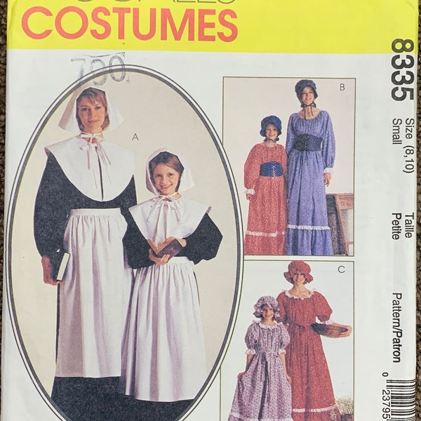 Pilgrim Dress Pilgrim costumes Colonial  costume Historic Costume Revolutionary McCalls Costume 8335 Quaker  Early American Size 8-10