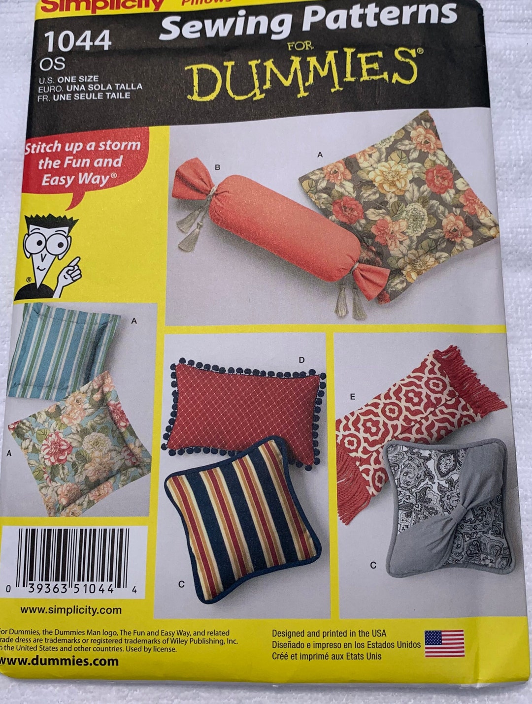 Sewing Pattern for Pillows Simplicity 1044 Couch Pillows Sofa Pillows