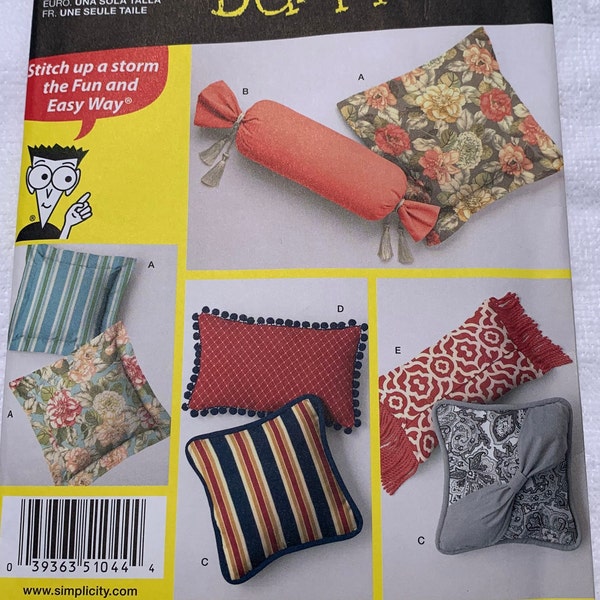 Sewing pattern for pillows Simplicity 1044 Couch pillows sofa pillows decorative pillows  Sewing patterns for Dummies 1044 home decor