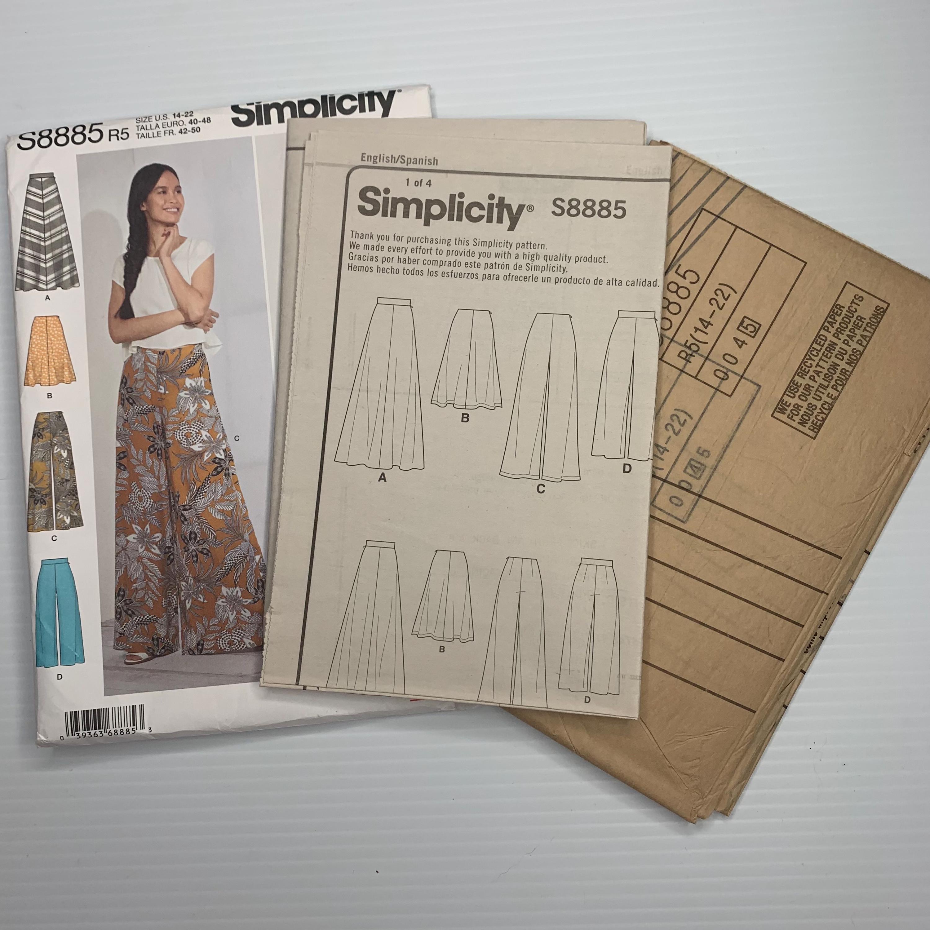 Simplicity S8885 Sewing Pattern | Women's Palazzo Pants & Maxi Skirt ...
