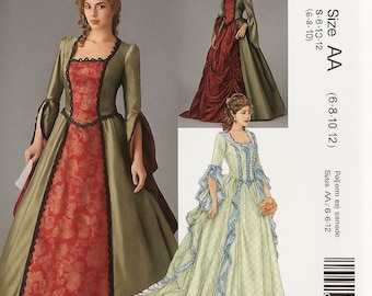 McCall’s M6097 Misses’ Costume Sewing Pattern • Renaissance Victorian Ball Gown Dress • Size AA (6-12)
