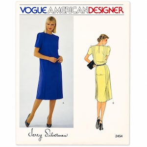 Vintage Vogue 2454 Sewing Pattern | Jerry Silverman Designer Dress | Vogue American Designer Size 14 CUT and COMPLETE