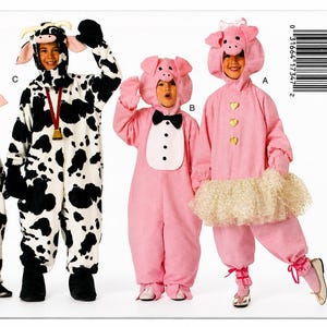Butterick 3051 Ko- och griskostymmönster | Djurkostymer för barn | Alla storlekar ingår | Halloween | Oklippt