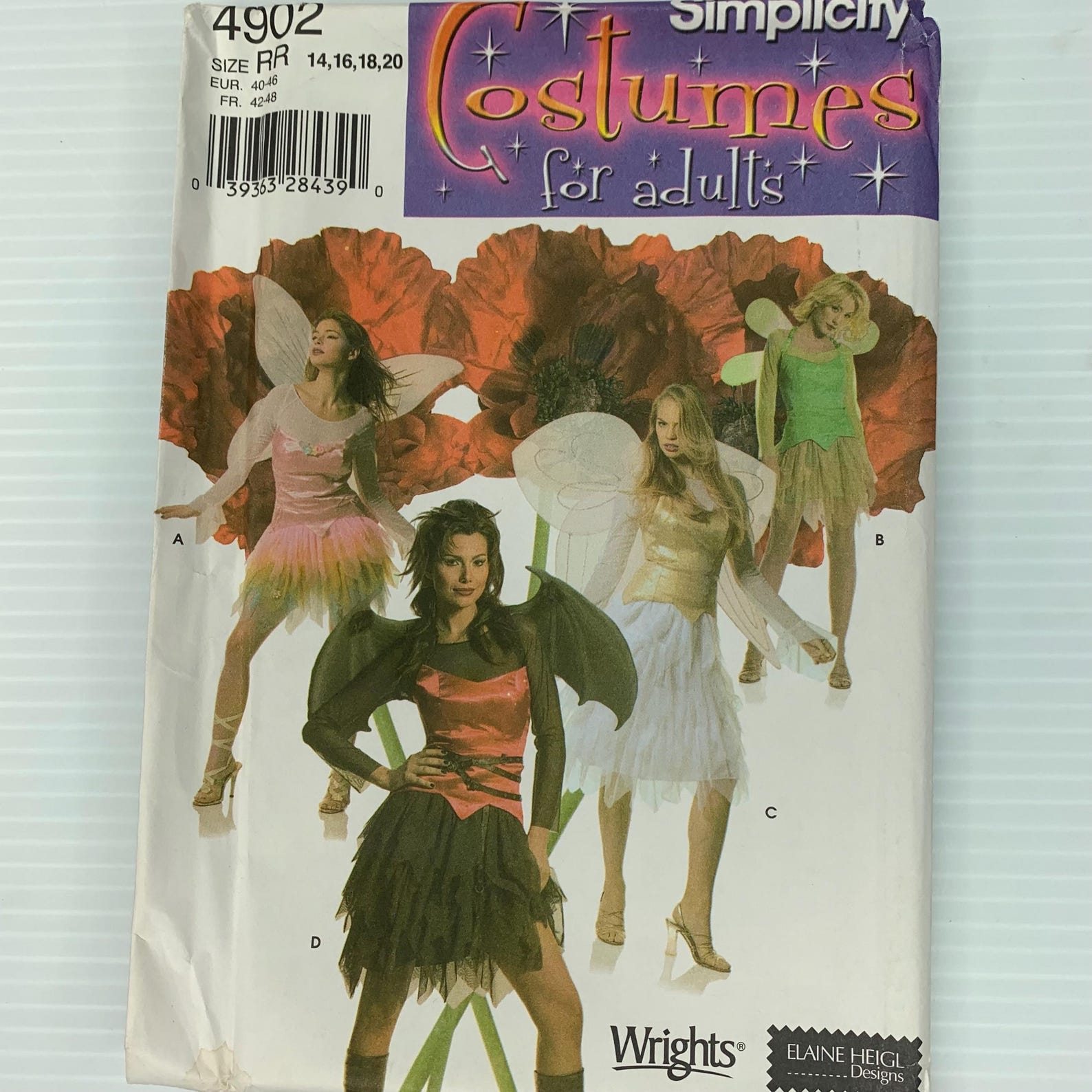 Simplicity 4902 Fairy Costume Sewing Pattern: Adult Sizes 14-20, Uncut ...