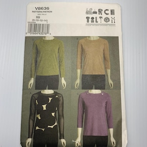 Vogue V8636 Marcy Tilton Sewing Pattern BB Sizes 8-14 | Designer Knit Top Pattern | Women's Pullover Shirt | Uncut Sewing Pattern