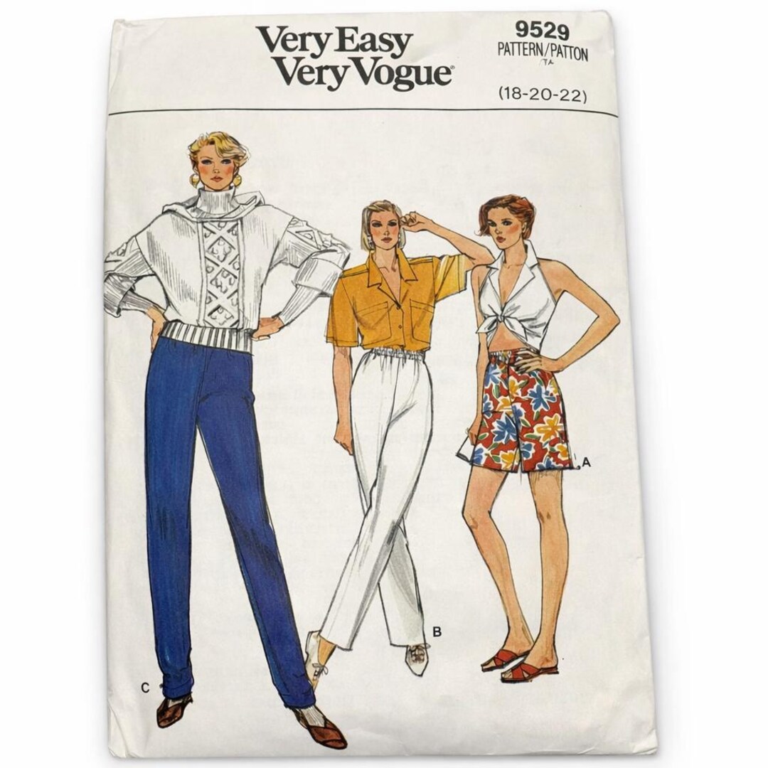 Vintage Vogue 9529 Sewing Pattern | 1980s Very Easy Pants for Women ...
