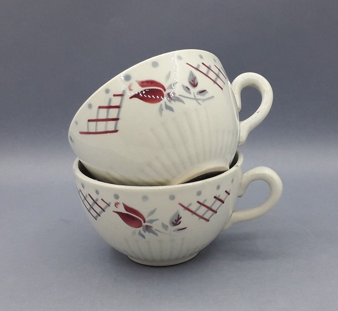 LOT DE 4 anciennes tasses à café en céramique vintage petit déjeuner